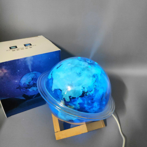 Увлажнитель (аромадиффузор) воздуха USB Galaxy Humidifier SX-E335 с функцией ночника 330 ml на подставке / Светодиодная лампа ночник / 6 цветов подсветки